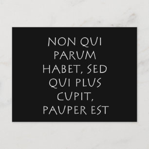 Carte Postale Non qui parum habet sed qui plus cupper pauper est