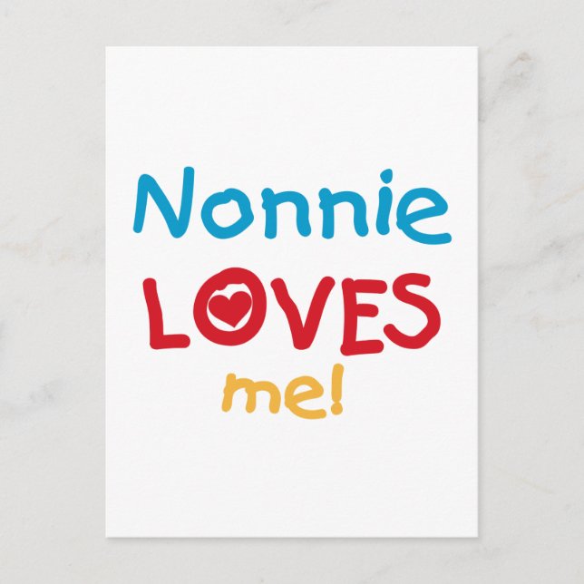 Carte Postale Nonnie aime moi t-shirts et cadeaux (Devant)
