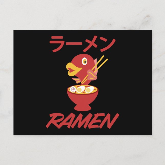 Carte Postale Noodles Poisson Anime Manga Drôle Japon Otaku Chat (Devant)