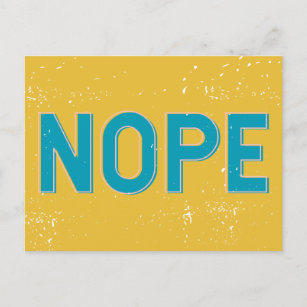 Carte Postale NOPE - Typographie en bleu et jaune