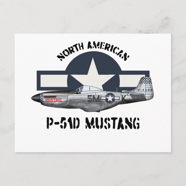 Carte Postale Nord-Américain P-51D Mustang (Devant)