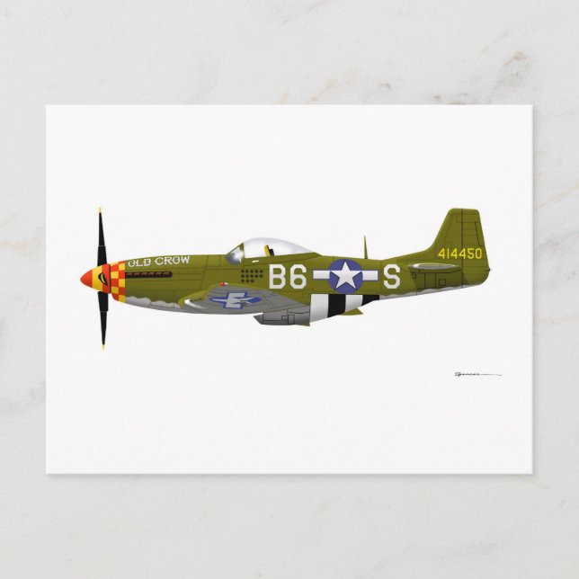 Carte Postale Nord-Américain P-51D Mustang "Old Crow" (Devant)
