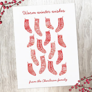 Carte postale Nordic Christmas Stockings