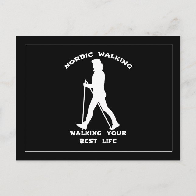 Carte Postale Nordic Walking - Marcher votre meilleure vie (Devant)