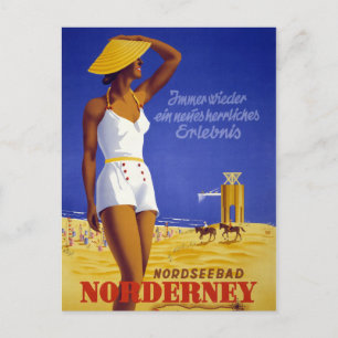 Carte Postale Nordseebad Norderney Allemagne Poster vintage Rest