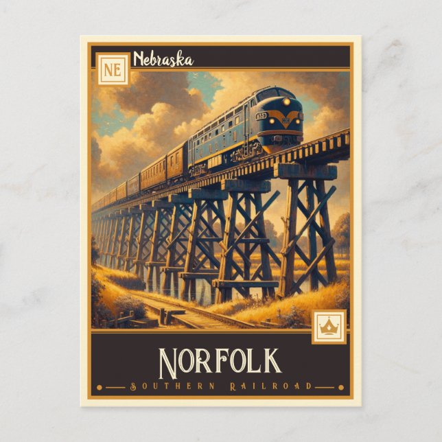 Carte Postale Norfolk, Nebraska | Vintage (Devant)