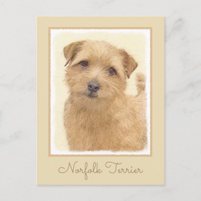 Carte Postale Norfolk Terrier Peinture - Art Chien original (Devant)