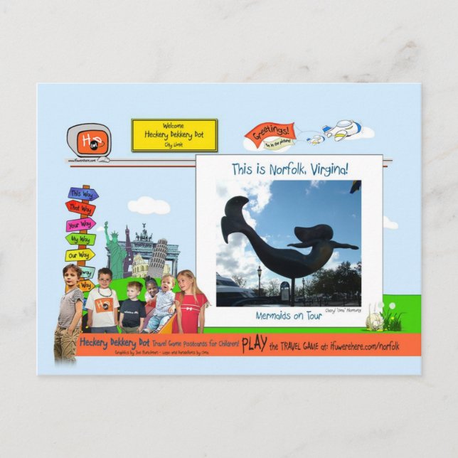 Carte Postale Norfolk, VA ! Sirènes en tournée (Devant)