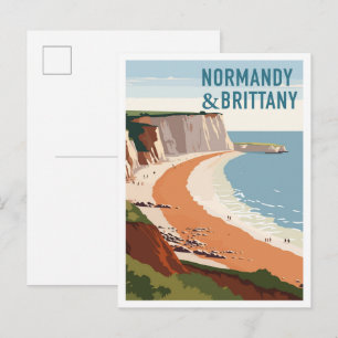 Carte Postale Normandie et Bretagne France Voyage vintage