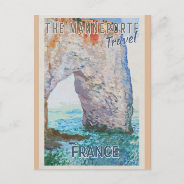 Carte Postale Normandie vintage France Manneporte Arch Travel (Devant)
