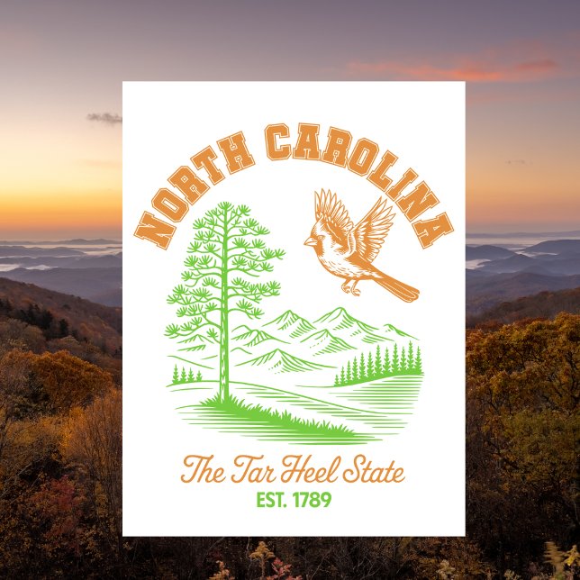 Carte Postale North Carolina The Tar Heel State Est. 1789 Travel (North Carolina)