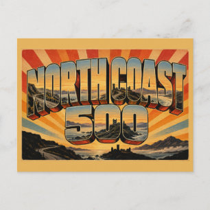 Carte Postale North Coast 500 Écosse Art de Voyage Vintage