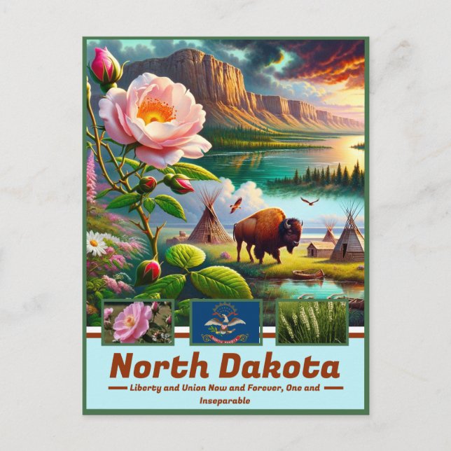 Carte Postale North Dakota Panorama : Voyage Pittoresque (Devant)