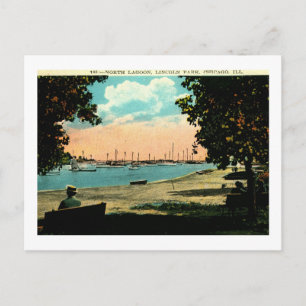 Carte Postale North Lagoon, Lincoln Park, Chicago Vintage