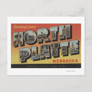 Carte Postale North Platte, Nebraska - Grandes scènes de lettres