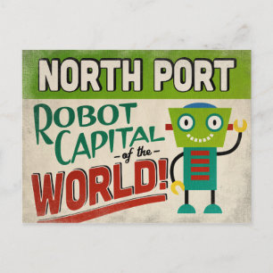 Carte Postale North Port Florida Robot - Vintage amusant