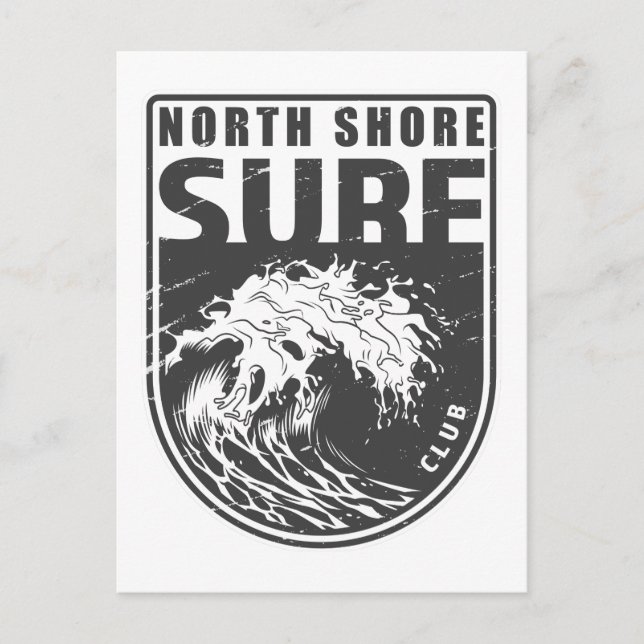 Carte Postale North Shore Surf Club Hawaii Emblem (Devant)
