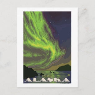 Carte Postale Northern Lights and Orcas - Valdez, Alaska
