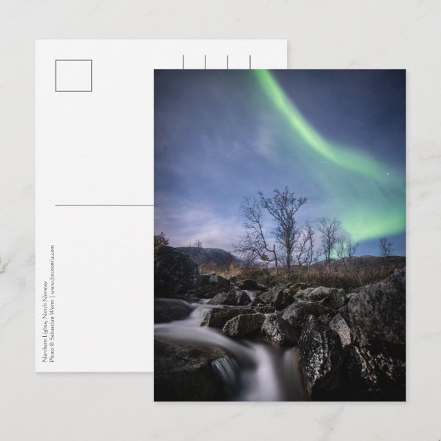 Carte Postale Northern Lights Norvège (Devant / Derrière)