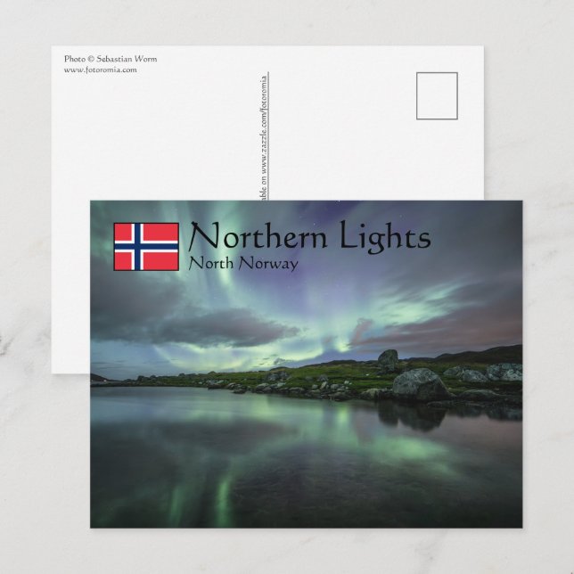 Carte Postale Northern Lights Norvège (Devant / Derrière)