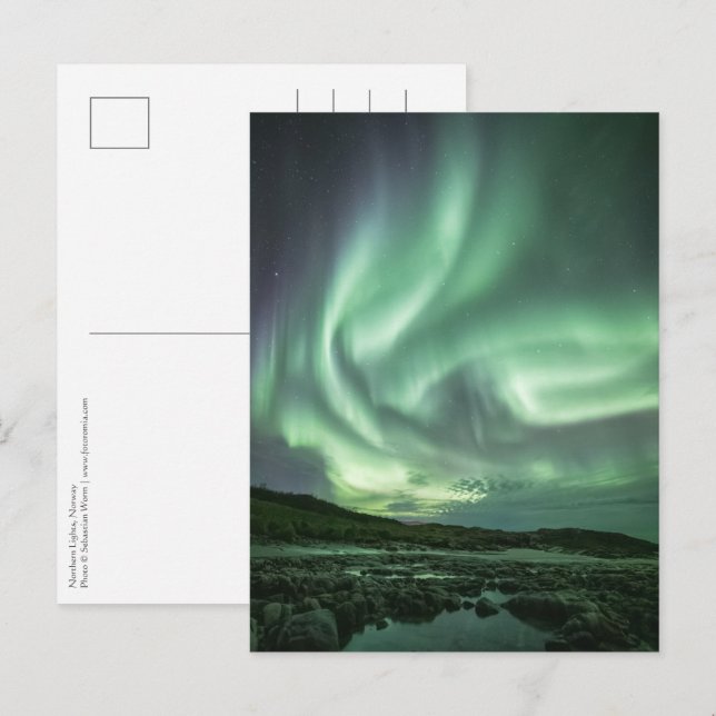 Carte Postale Northern Lights Norvège (Devant / Derrière)