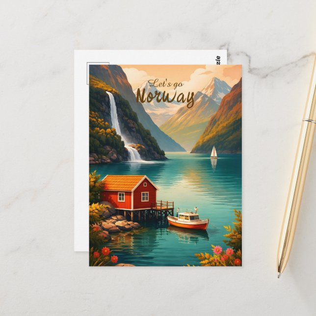 Carte Postale Norvège (Devant/Arrière en situation)