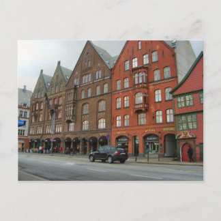 Carte Postale Norvège, Bergen, bâtiments traditionnels