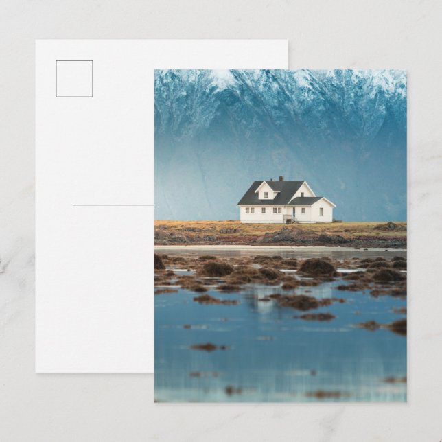 Carte postale Norvège Cottage (Devant / Derrière)