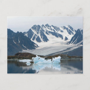 Carte Postale Norvège, glacier qui recule et iceberg