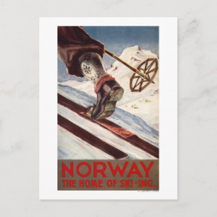 Carte Postale Norvège - La maison du ski