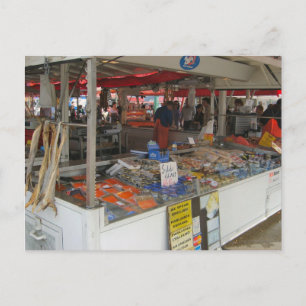 Carte Postale Norvège, marché aux poissons de Bergen