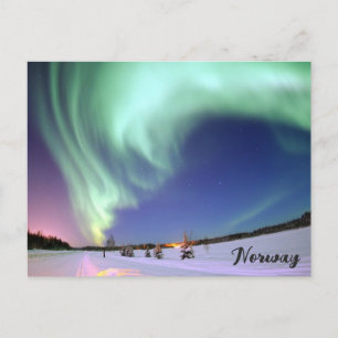 Carte Postale Norvège Northern Lights Nordic Travel Photo