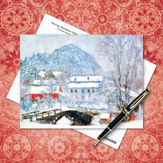 Carte Postale Norvège, Sandviken Village Snow Claude Monet (Créateur téléchargé)