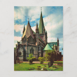 Carte Postale Norvège vintage, Cathédrale de Trondheim
