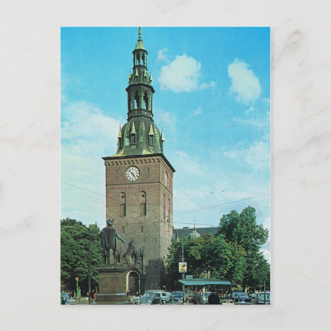 Carte Postale Norvège vintage, Cathédrale d'Oslo (Devant)