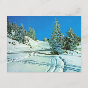 Carte Postale Norvège vintage, hiver dans les montagnes