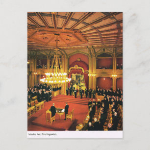Carte Postale Norvège vintage, Oslo, Parlement