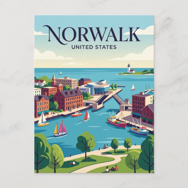 Carte Postale Norwalk Connecticut (Devant)