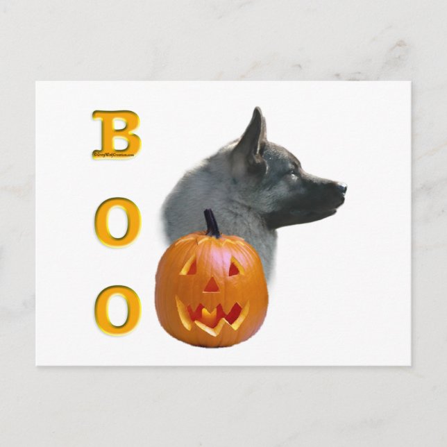 Carte Postale Norwegian Elkhound Halloween Boo (Devant)