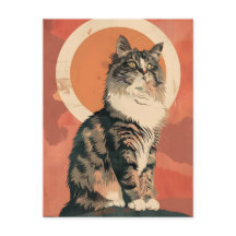 Norwegian Forest Cat Art Moderne