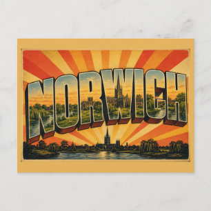 Carte Postale Norwich Angleterre Cathédrale River Meadows Vintag
