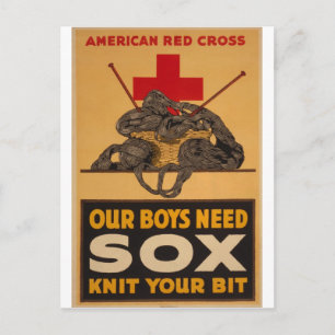 Carte Postale Nos garçons ont besoin de sox Croix Rouge Guerre m