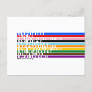 Carte Postale Nos valeurs sont