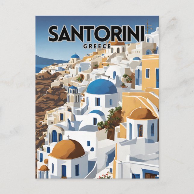 Carte Postale Nostalgique de Santorin Grèce (Devant)