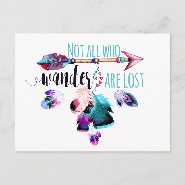 Carte Postale Not All Who Wander Are Lost Bohemian (Devant)
