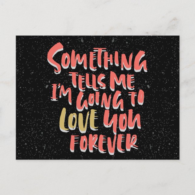 Carte Postale Note d'amour vintage pour chaque citation rouge et (Devant)