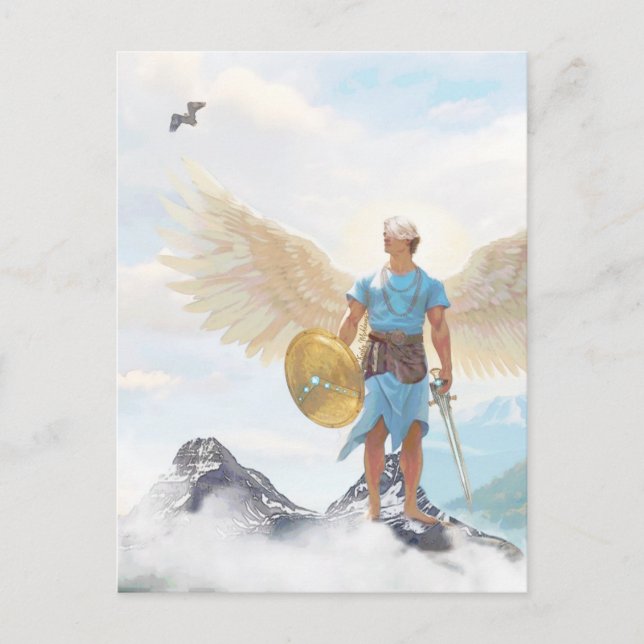 Carte Postale Note d'ange de protection et de courage Archange M (Devant)