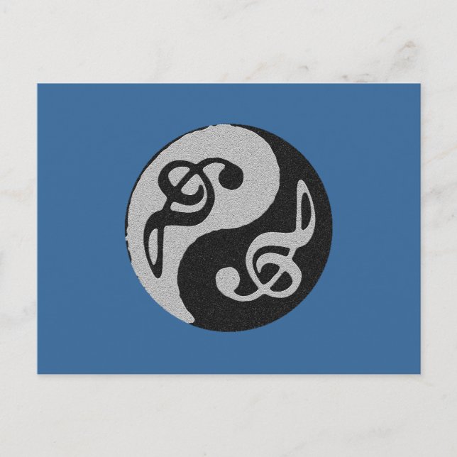 Carte Postale note de clavardage de la musique yin yang (Devant)