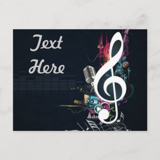 Carte Postale Note de gauche musicale Abstraite