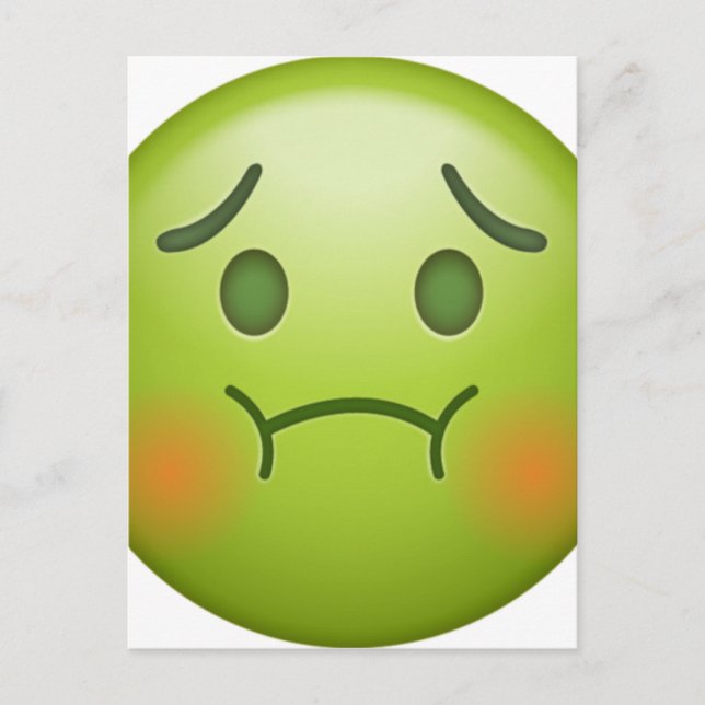Carte Postale Note de maladie Emoji visage (Devant)